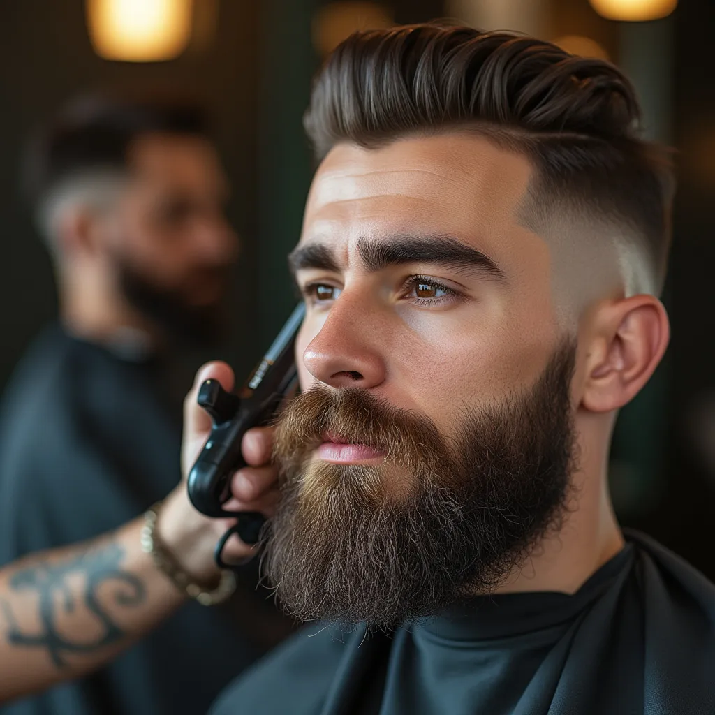 Cliente recibiendo un fade perfecto en barbería