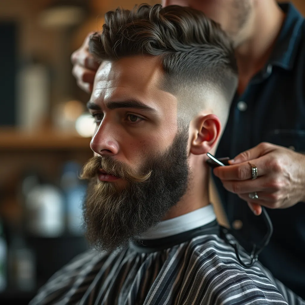 Barbero impartiendo webinar práctico con modelo en vivo